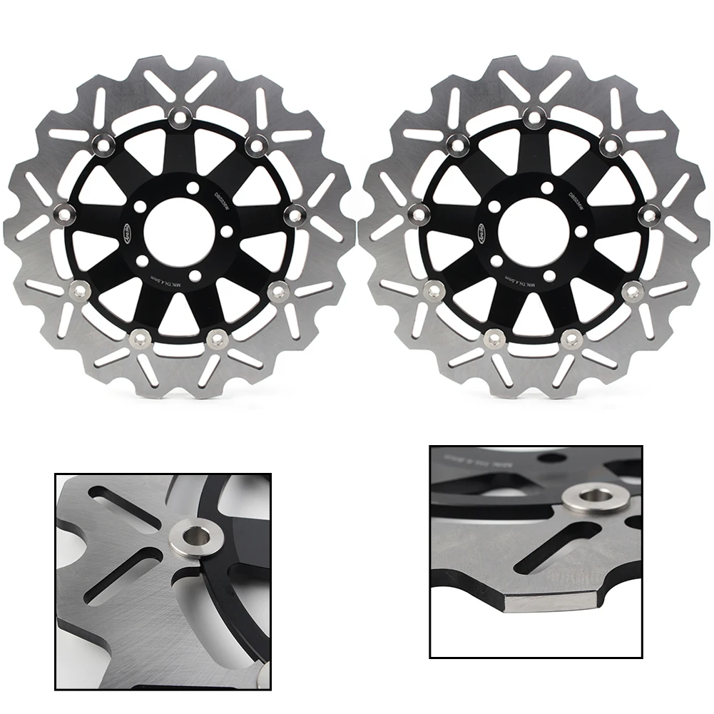 

Motorcycle Front Brake Disc Rotors Left & Right 2Pcs For Kawasaki ZXR GPZ ZZR 250 600 Z750 Ninja ZX6R ZX12R Black