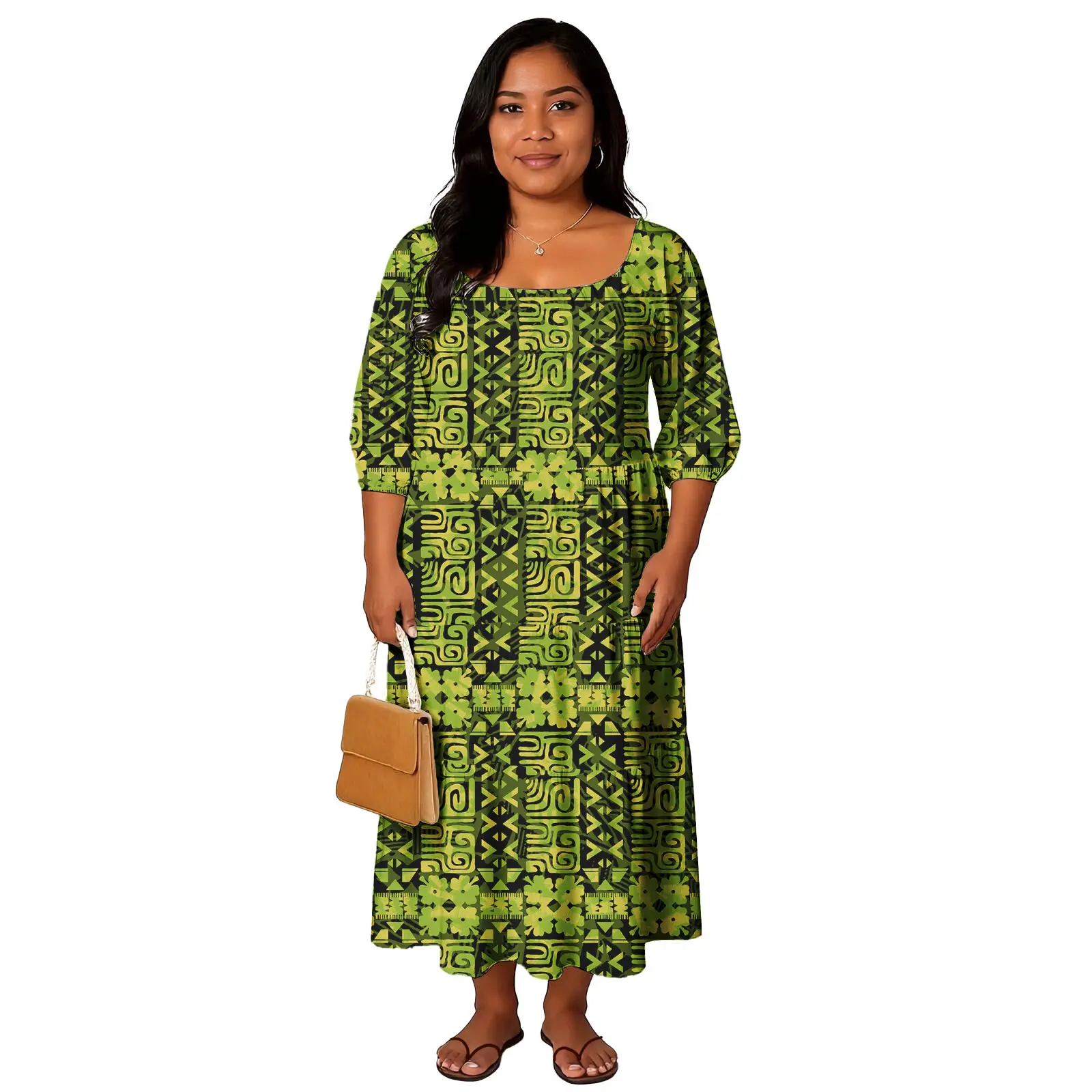 فستان نسائي مطبوع حسب الطلب للحفلات المسائية Puletasi ملابس قبلية بولينيزية فساتين ساموا فيجيان لجزر المحيط الهادئ #3