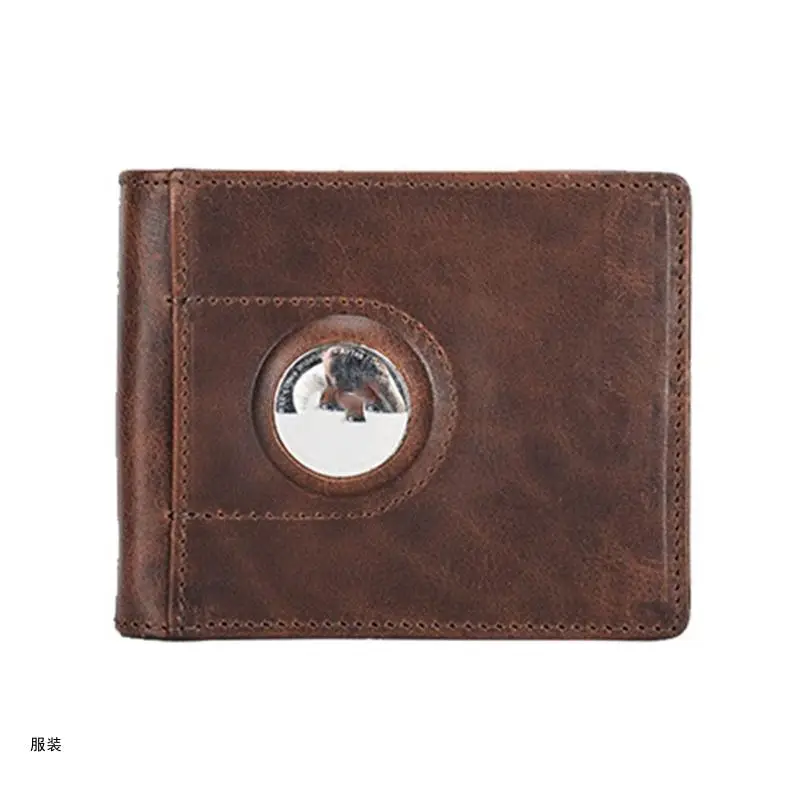 D0UD Men Leather Wallet RFID Casual Money for Case Wallets for Airtag