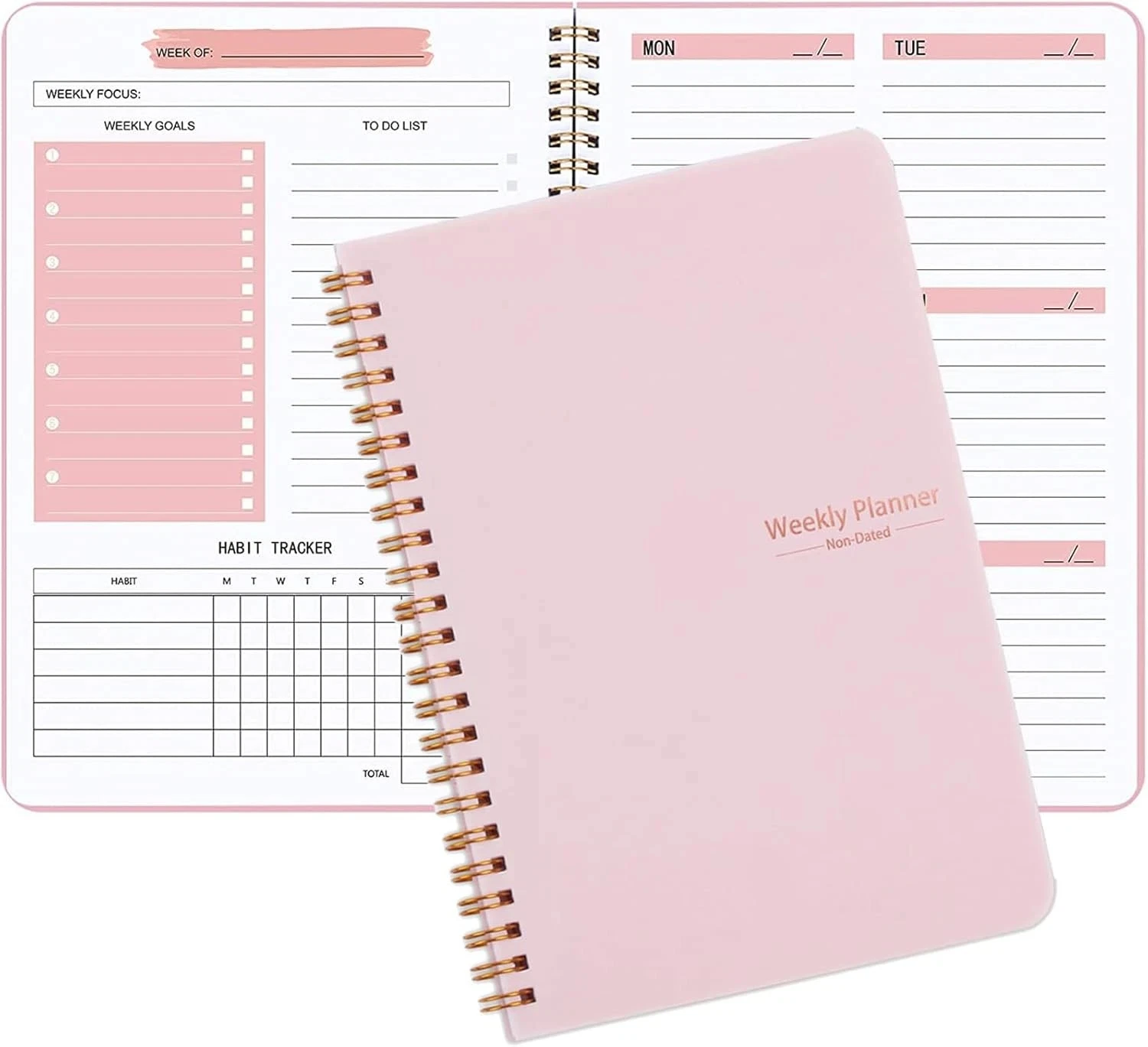 Planner Schedule Agenda Efficiency Notebook Daily Weekly Monthly Diary Journal for Students School Office Stationery Supplies