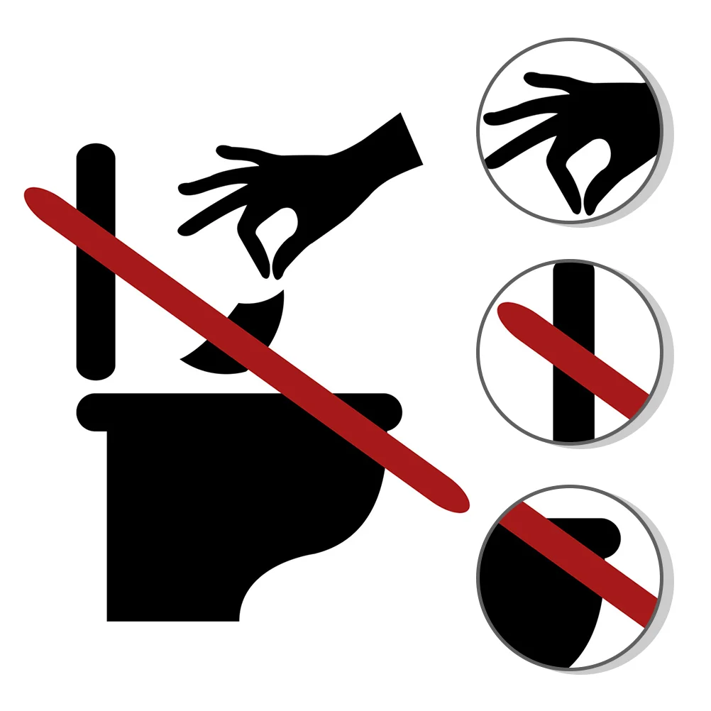 2 Sheets Removable Warning Toilet Sticker Emblems Seats Pvc Bathroom Sign Decals