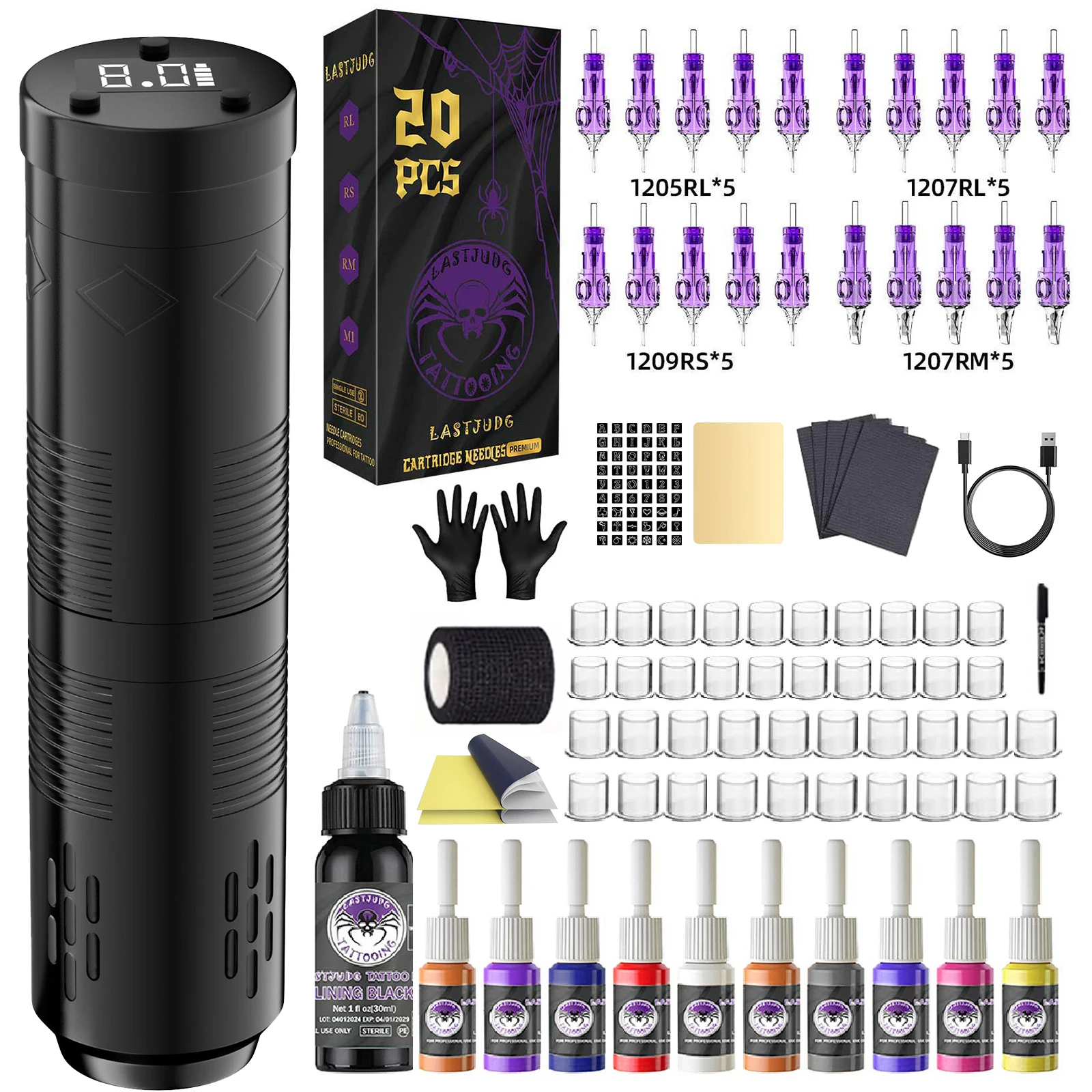 

Tattoo Kit LASTJUDG High Power Tattoo Machine Kit For Permanent Makeup Tattoo Pen Kit Wireless Tattoo Power Supply Tattoo Gun Ki