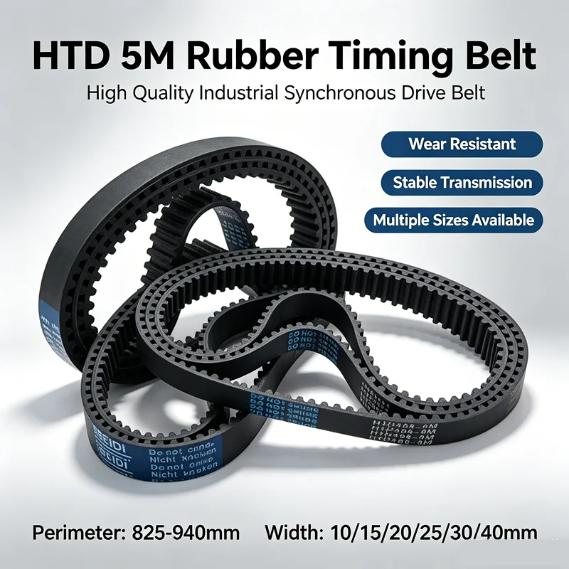 HTD 5M High-Quality Rubber Timing Belt Perimeter 825/830/835/840/845/850mm-915/920/925/930/935/940mm Width 10/15/20/25/30/40mm