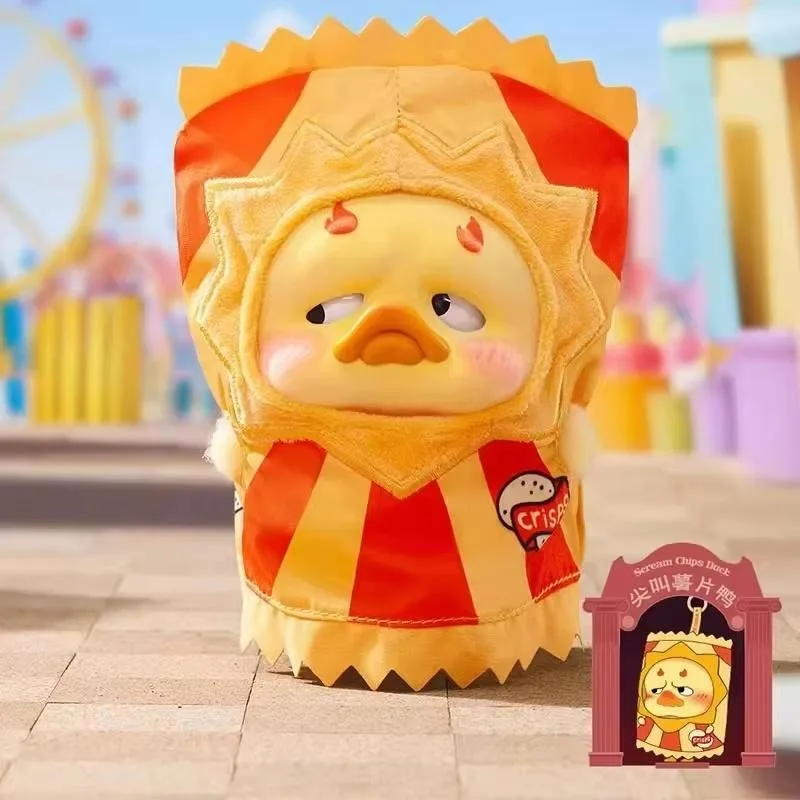 本物のアップセットダックv4クレイジーサーカスシリーズビニールブラインドボックスミステリーボックスアニメフィギュアダックドールオーナメントガールギフトペンダント