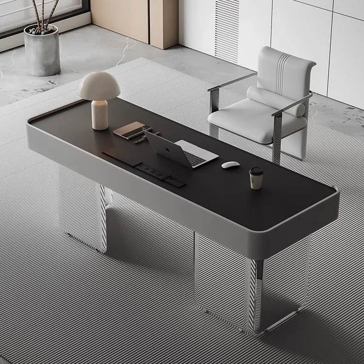 

Light luxury modern home slate desk Italian minimalist office desk with drawer