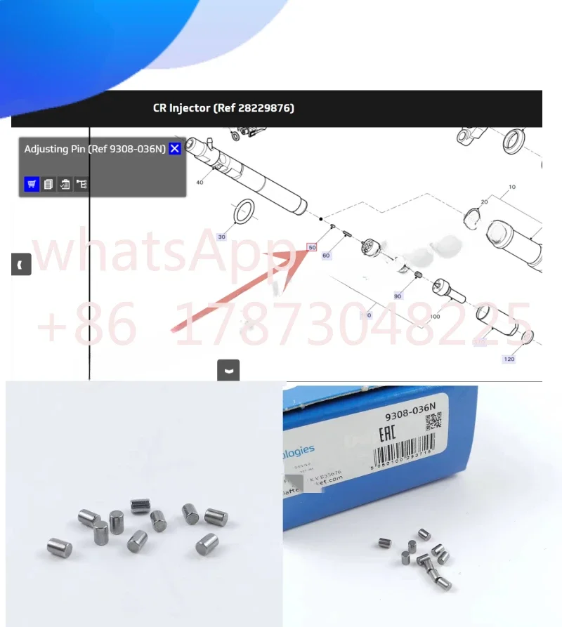 T.DI 1Bag = 10 Pcs 100% Original Adjusting Pin  9308-036N for Common Rail Injector