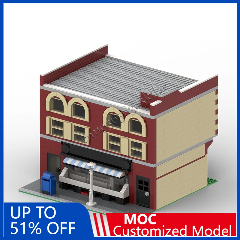 1796 ELEMENTÓW Dom Ulica Streetlie Serenade Record Store MOC Personalizowany Modułowy Zestaw Klocków Edukacyjny DIY Prezent Urodzinowy