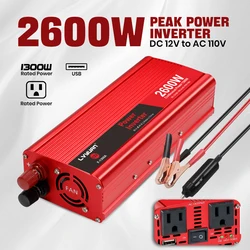 1500W/2000W/2600W DC12V to AC110V Portable Car Power Inverter Charger Converter Adapter US Socket Auto accessories
