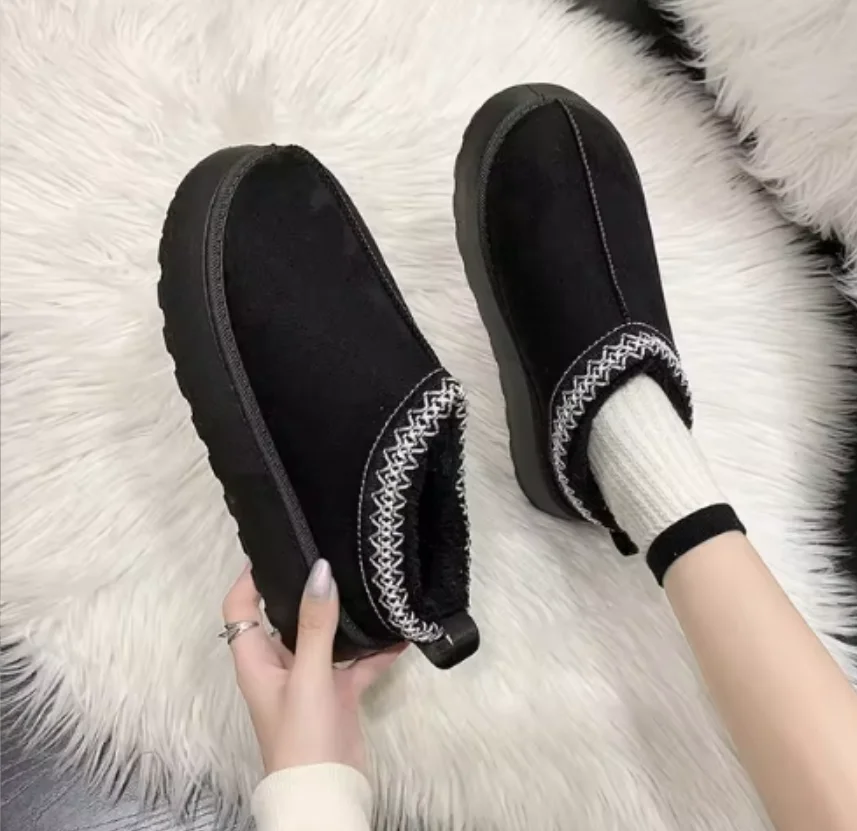 

2024 new style women's wool cotton shoes warm thick-soled wool women's slippers women's fashion brand boots sheepskin boots