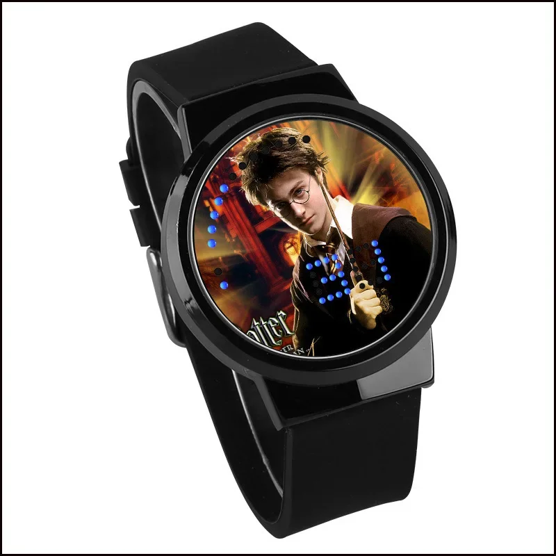 hot Harriese Magician Boy Electronic Watch Magic Stick Deathly Hallows Potter Gryffindor Waterproof Touch LED Watch Gift