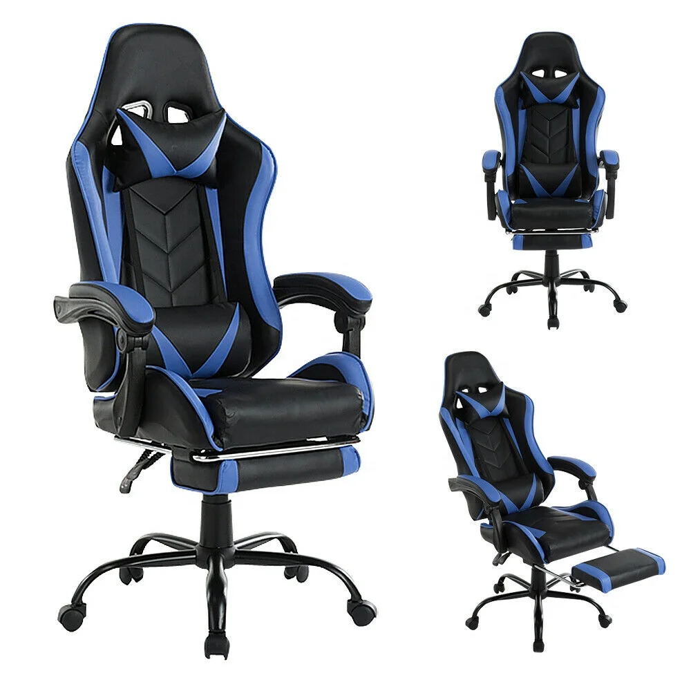 High Back Colorful Swivel Low Price Gamer PC Office Gaming Chair Racing Chair With Footrest