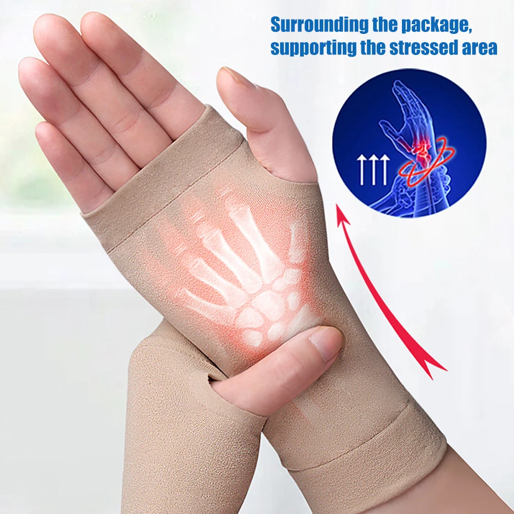 Sports Wrist Support Sleeves - Compression for Carpal Tunnel and Wrist Pain Relief - Relieve Hand Thumb Joint Pain - Wrist Brace