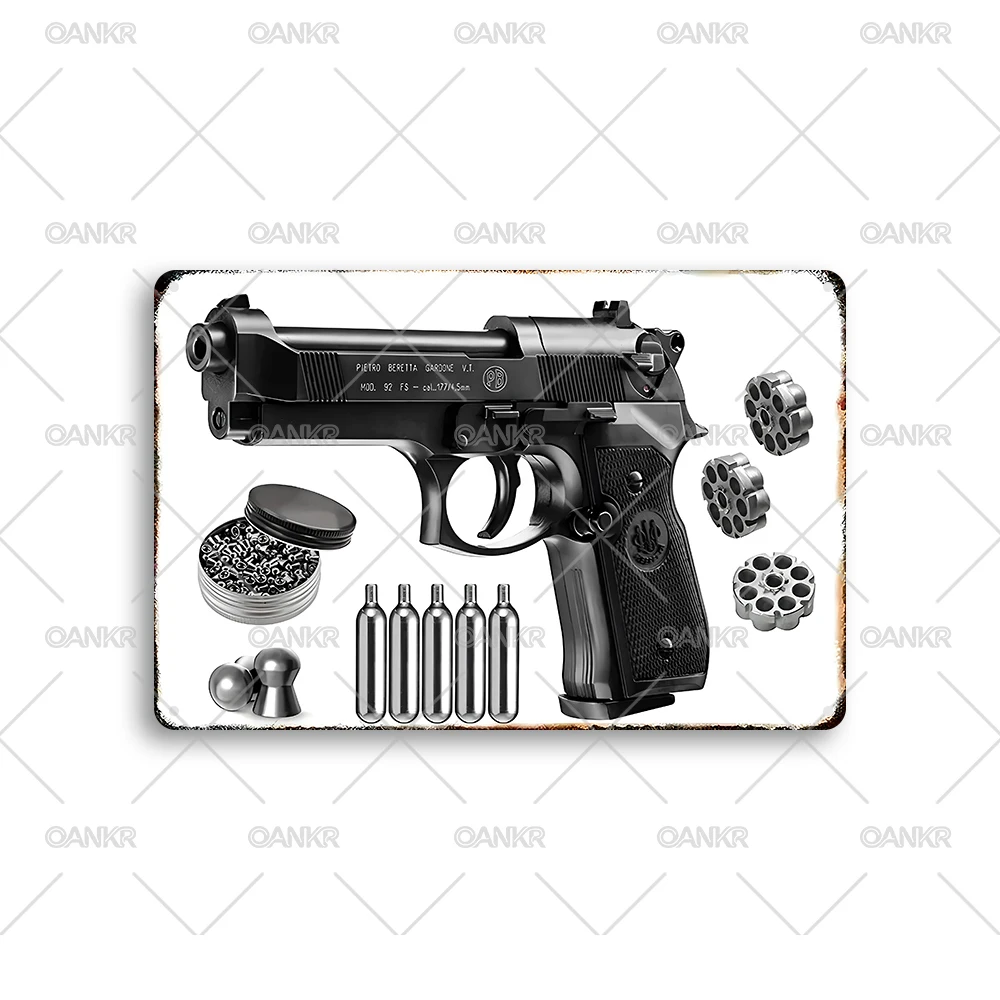 Retro Cool Gun Poster Metal Tin Sign Man Cave Decoration Vintage Wall Art Military Decor Bar Bedroom Garage Pub image 3