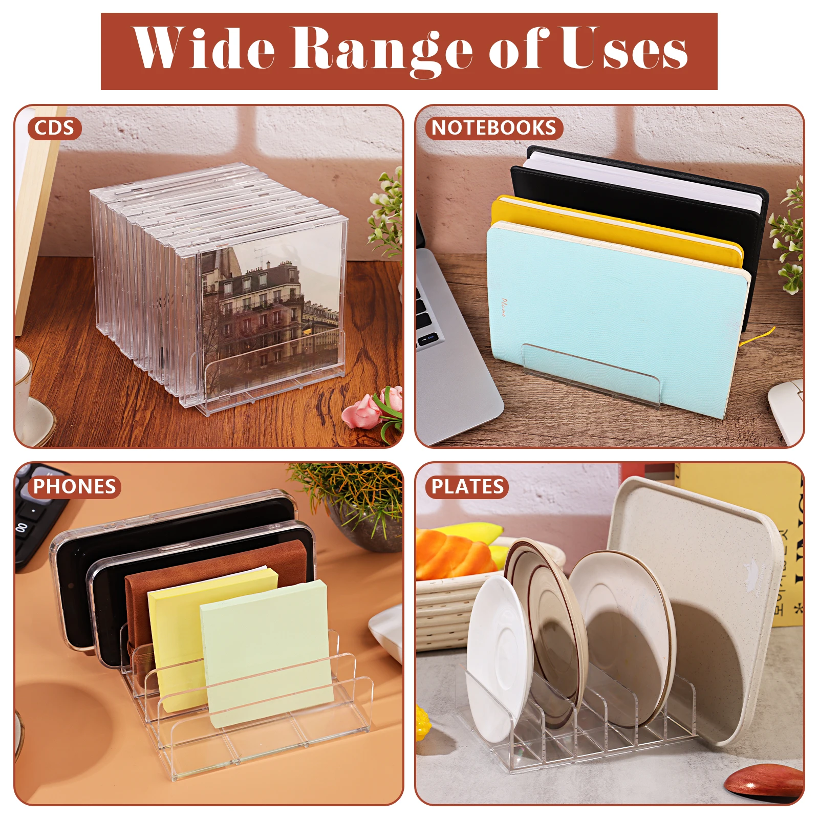 2개 투명 아크릴 CD 홀더 DVD 디스플레이 랙 7 슬롯 바이닐 레코드 스탠드 오거나이저 미디어 선반 아크릴 CD 보관함 트레이