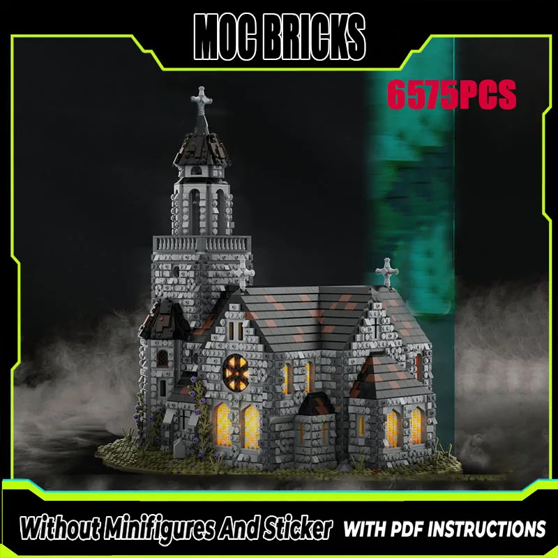 

New MOC building block building model boutique medieval cathedral children's toy gift DIY assembly set