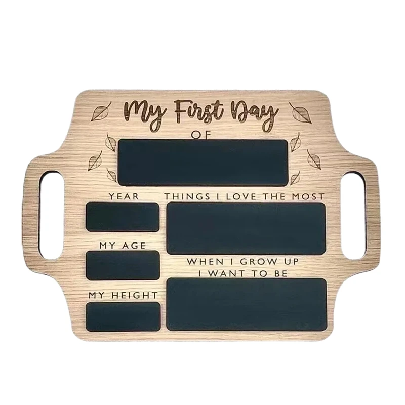 First Day Of School Sign - Reusable Memory Photo Board With Handles Back To School Starting School Nursery Preschool Durable