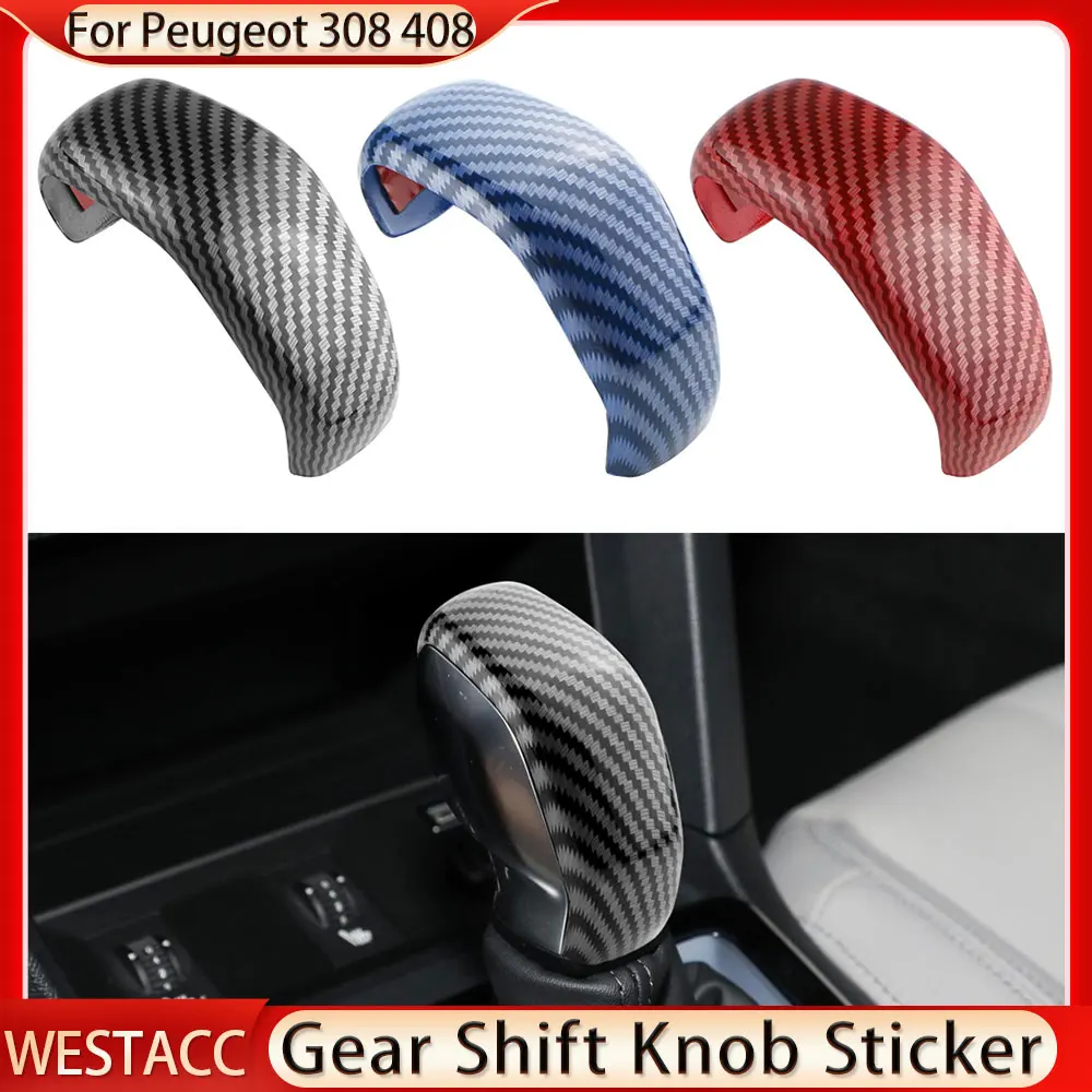 

For Peugeot 308 308S 408 AT Gear Shift Knob Sticker Gear Head Shift Knob Cover Decoration Trim Protector Interior Accessories