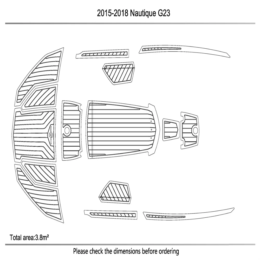 

2015-2018 Nautique G23 Swiming Platform Pads 1/4" 6mm EVA FAUX Teak Decking Mat SeaDek MarineMat Gatorstep Style Self Adhesive