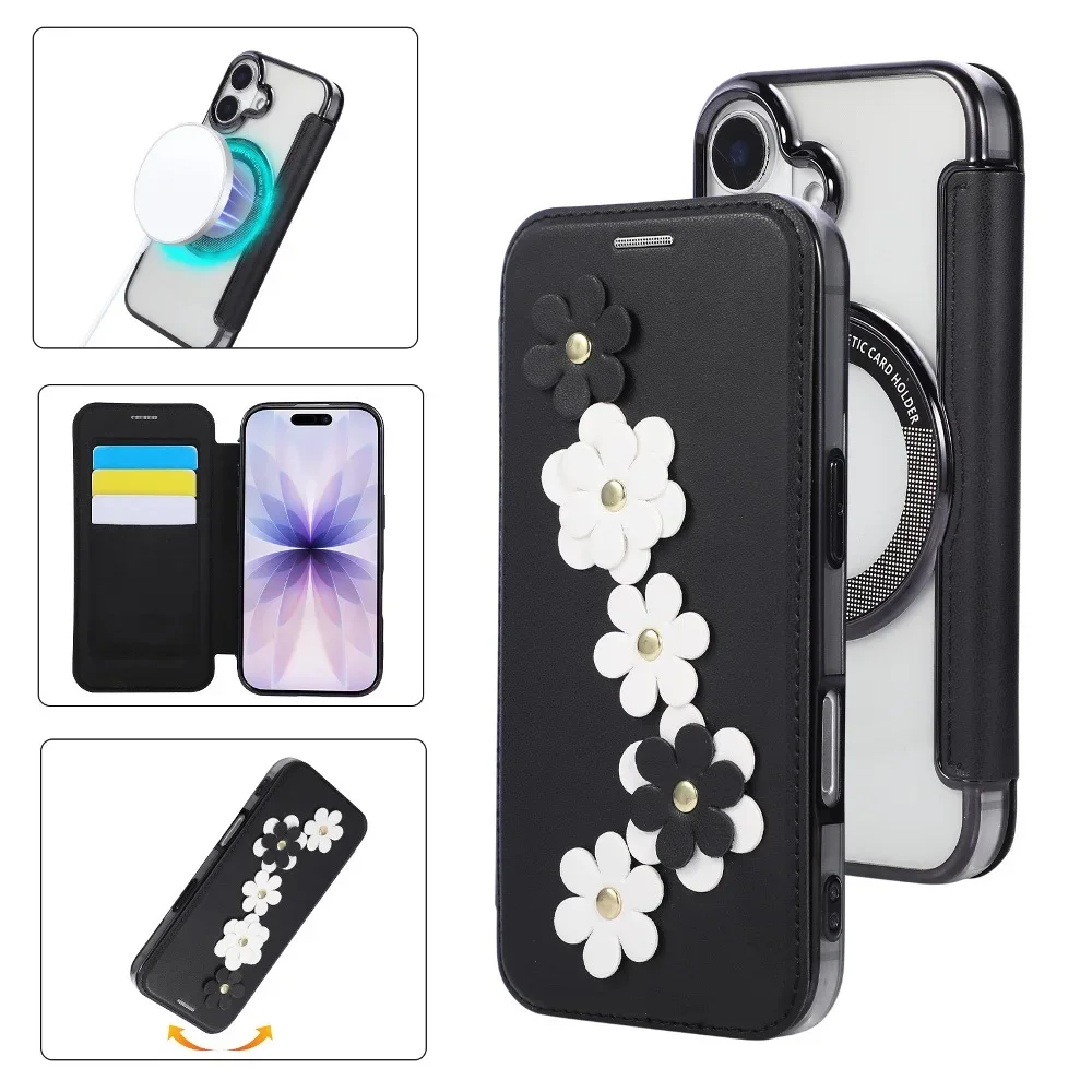 

Built-in Wallet Card Case Magnetic Flip Phone Cover for Samsung Galaxy S22 S23 S24 Plus S25 Ultra with Support Magnetic Charging