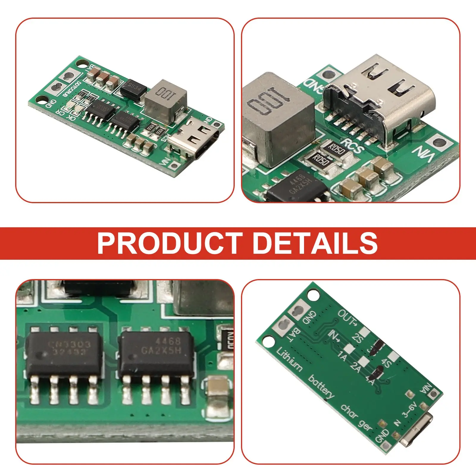 2S 3S 4S 1A 2A Tipo-C DC 3.7V 5V Naar 8.4V 12.6V 16.8V Step-Up Boost Lipo para equipamento elétrico ferramenta acessório