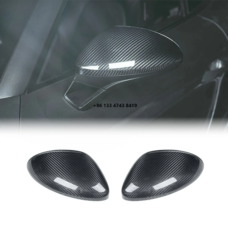 

Car cover modified carbon fiber rearview mirror cover left steering external accessory for 718 body kit upgrade