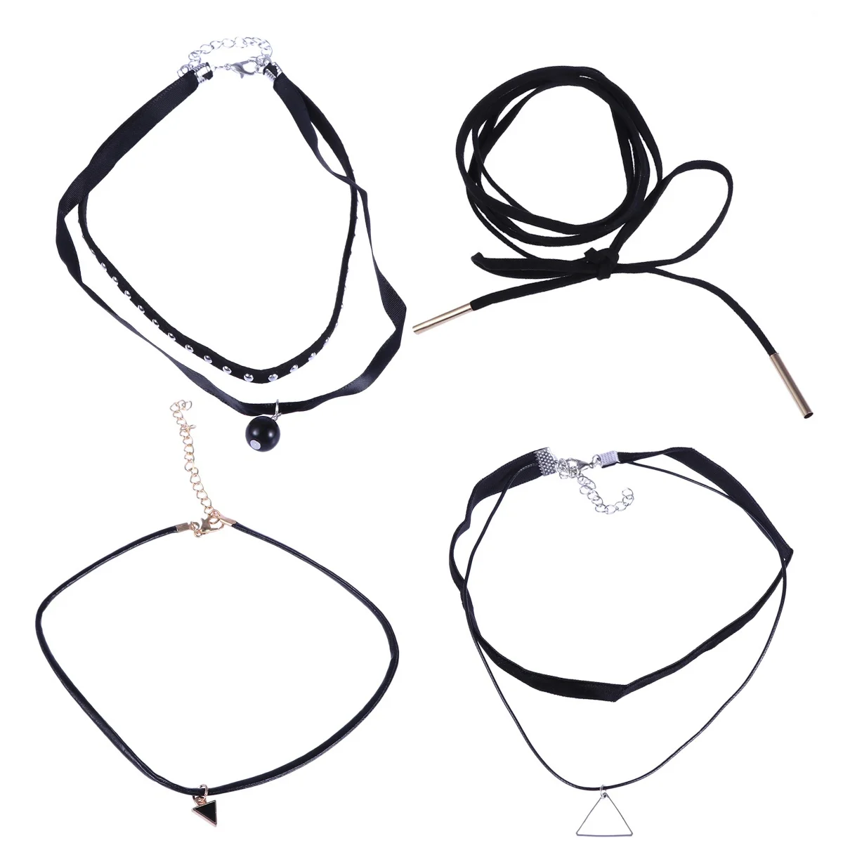 

4pcs Neck Chain Choker Set Adjustable Lace Women Choker Gothic Neck Ornament Jewelry Gift For Valentine Mother'S Day