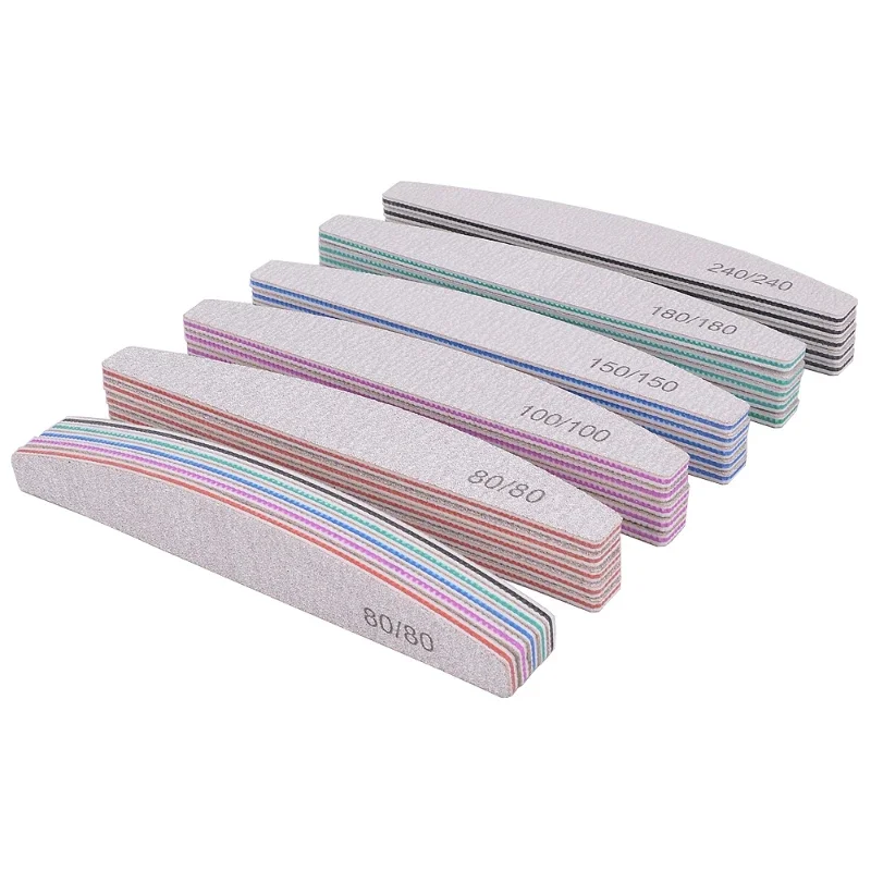 

10Pcs/Lot Nail File Buffer Double Side Nail Files Buffer 80/100/150/180/240 Grit Limas Trimmer Lime Nail Art Ongle Manicure Tool