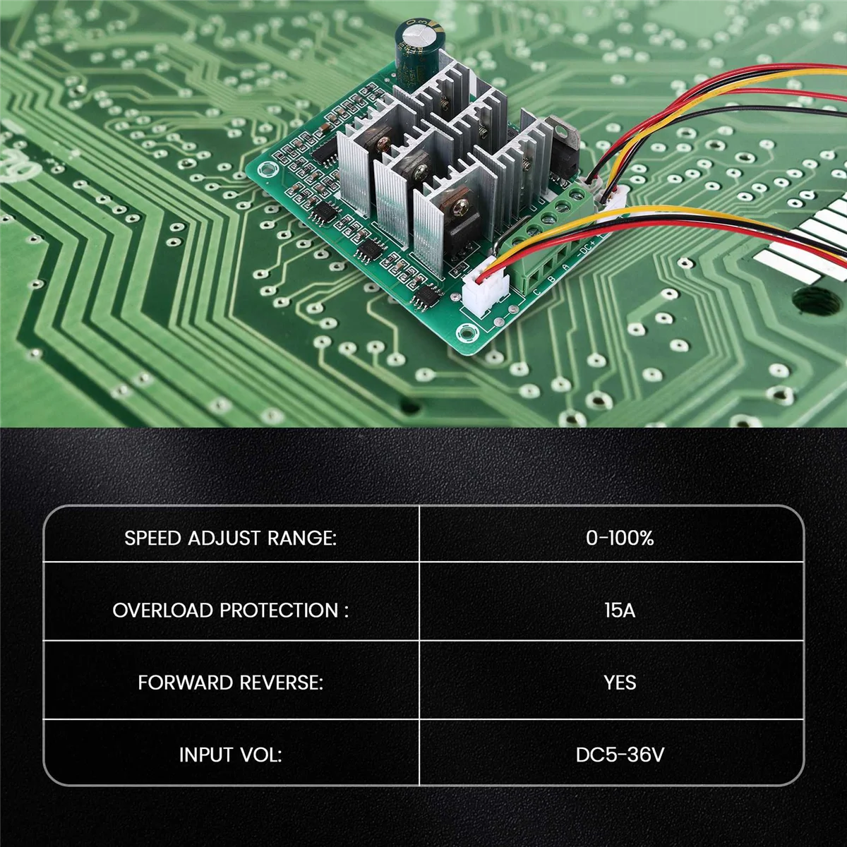 BLDC Three Phase Brushless Sensorless Motor Controller BL01 15A Violent Fan Modulation DC5V6V9V12V36V Forward and Reverse