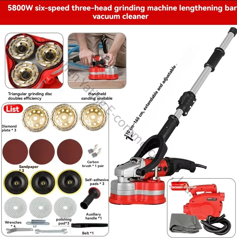 Handheld Four-head Dust-free Grinder Coarse Planer Electric Ground Grinder Cement Floor Grinder Concrete Artifact