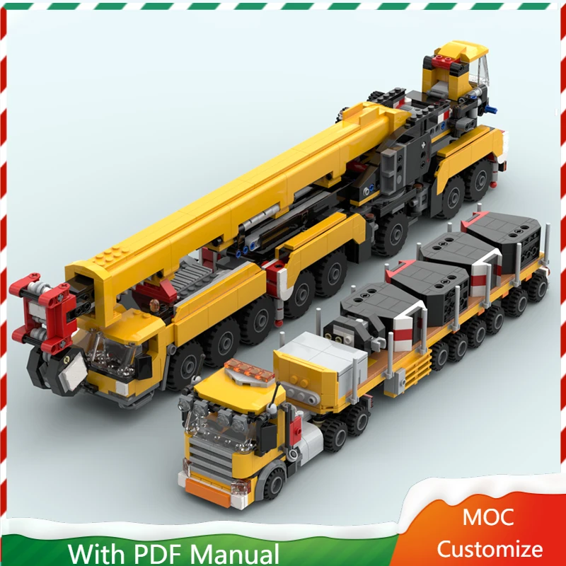 

727 Pcs Moc High Tech City Luxury Engineering Trucks Model Building Blocks Technology Assembly Bricks Diy Toys Kid Birthday Gift