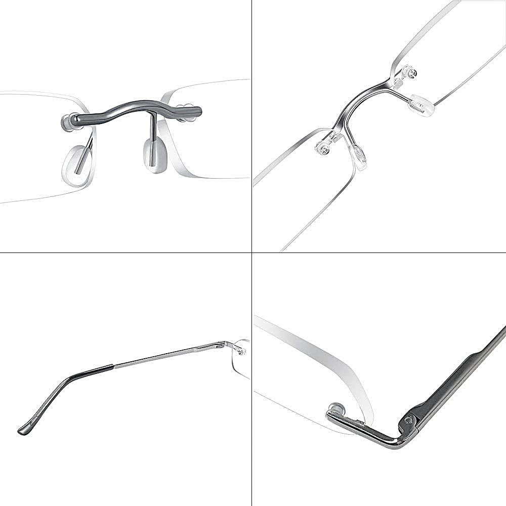 Tube Prescription Glasses Mens Reading Glasses Women Men Eye Glasses Frameless Spring Hinges Frame Metallic With Case