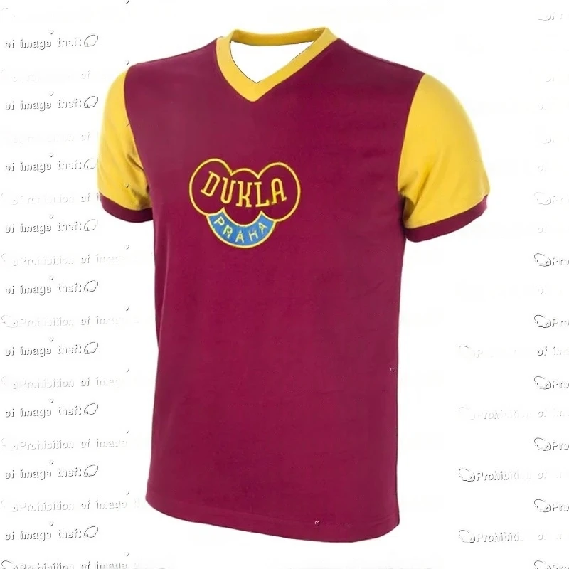 

Vintage Style Dukla Prague Retro Football Jersey Man Women Sport Comfort T-Shirt Sport Tee Fashion Sports Shirt 1960 MOTO