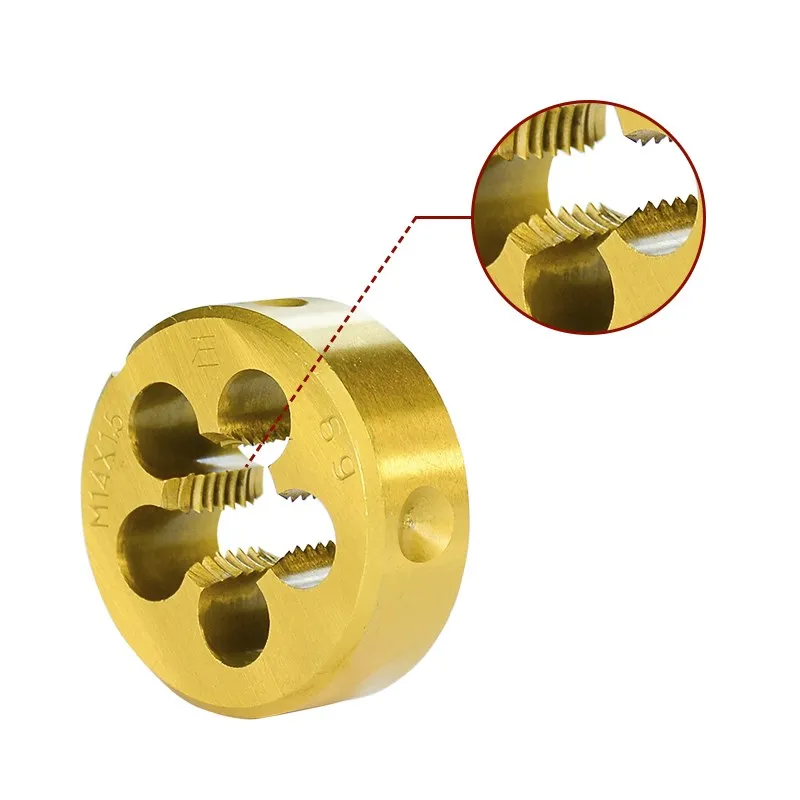 Troquel de rosca HSS para mano izquierda, máquina de M3-M20, troquel métrico, herramienta de rosca de Metal recubierto de titanio