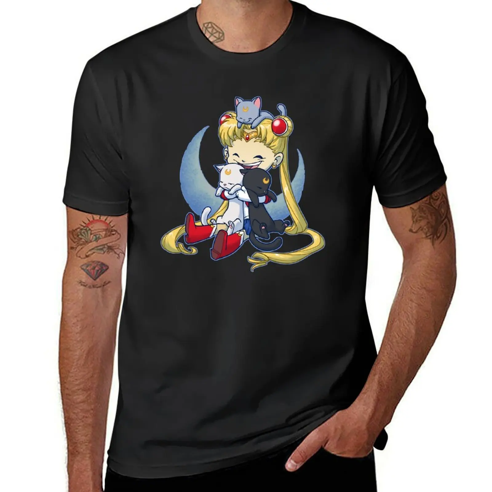 

Crazy Moon Cat Lady T-Shirt customs design your own oversized mens t shirt