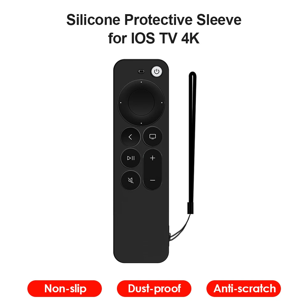 Silicone Dustproof Remote Control Cover for Apple TV 4K Shock-Resistant Case Bag