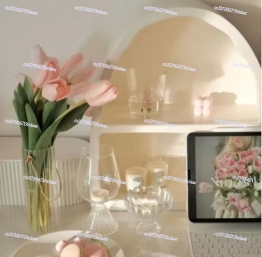 

Decorative Cabinet Storage Holders Wall Shelf White Simple Racks Storage Holders Arched Cabinet Perfume Organizer for Girls