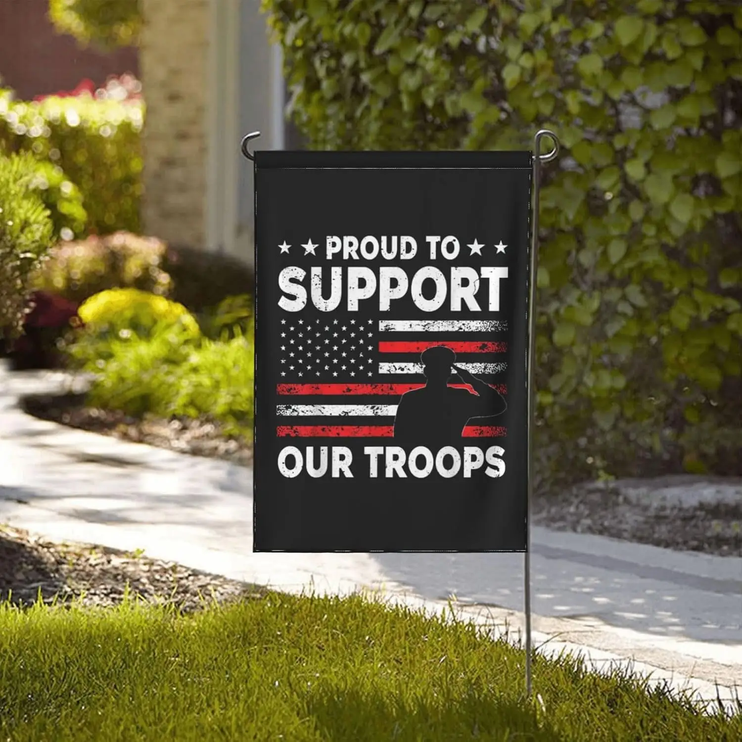 I Proudly Support Our Troops Garden Flag Yard Sign 28x40 Flags For Outside Outdoor House Decorations ZZM