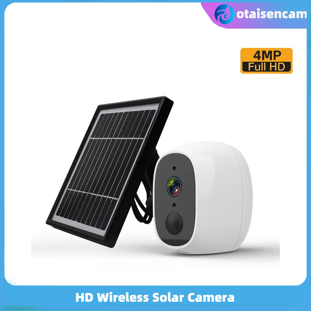 

4MP WIFI Solar Camera Night Vision Two-way Talk Mic Built-in IP67 PIR Infrared Alarm Multiple Language Plastic Material Y6S3