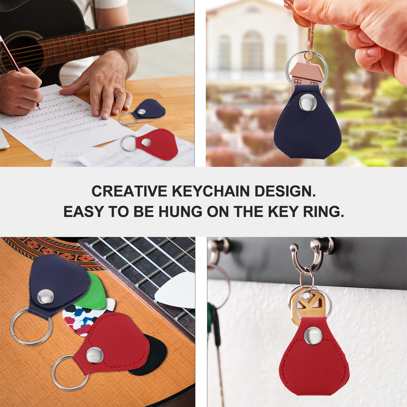 

6 Pcs Guitar Pick Keychain Accessories Holder for Picks Plectrum Bag Instrument Man