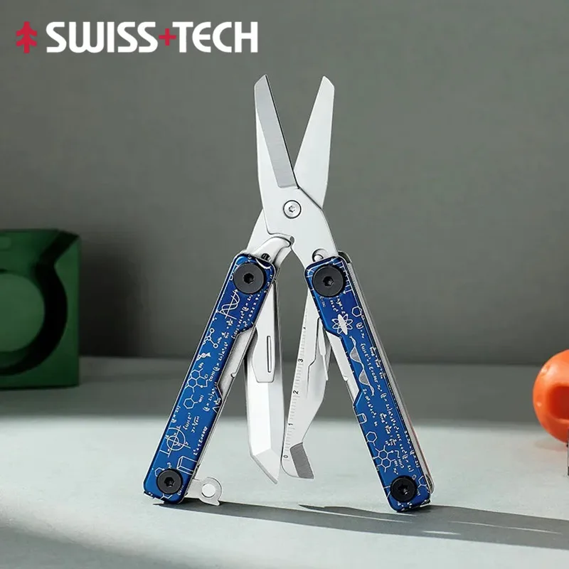 

SWISS TECH 12 в 1, портативные многофункциональные ножницы, портативное оборудование для выживания на открытом воздухе, кемпинга, многофункциональный инструмент EDC
