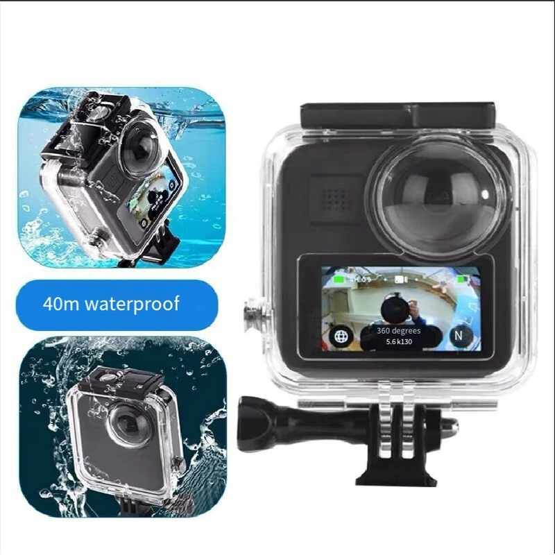 สําหรับ Gopro Max กันน้ําดําน้ําตัวเรือนสําหรับ Go Pro 360 กล้อง Panoramic Dive Case ตามที่แสดง 1 ชิ้น