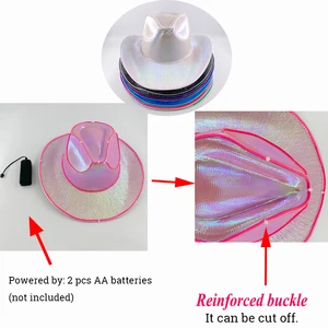 Helle Rave Light Up Bar Cowboy Hat Luminous Bride Cowgirl Cap Bachelor Tares Farewell Grenzen Neon Festival Supplies Hut Hut 10 Hauptverkaufshut im Freien - №7
