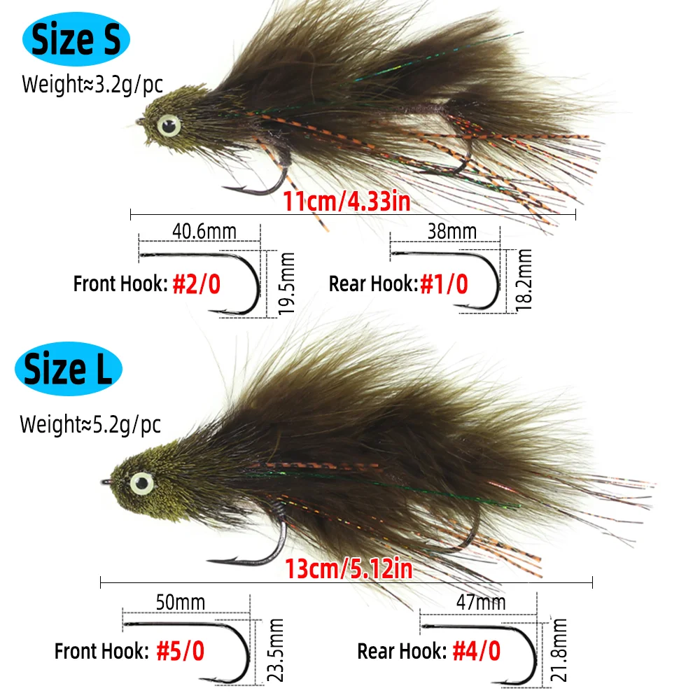 Vampfly 1pc/2pcs Sex Dungeon Articulated Streamer Deer Hair Bass Bug Poppers Trout Bass Pike Musky Saltwater Fishing Lure Baits