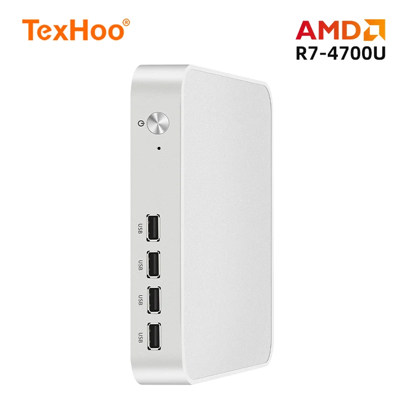 TexHoo Mini komputer stancjonarny Ryzen 7 5800H Intel Core i5 12450H komputery stacjonarne z systemem Windows 11 Pro jednostka biurowa ITX DDR4 NVMe