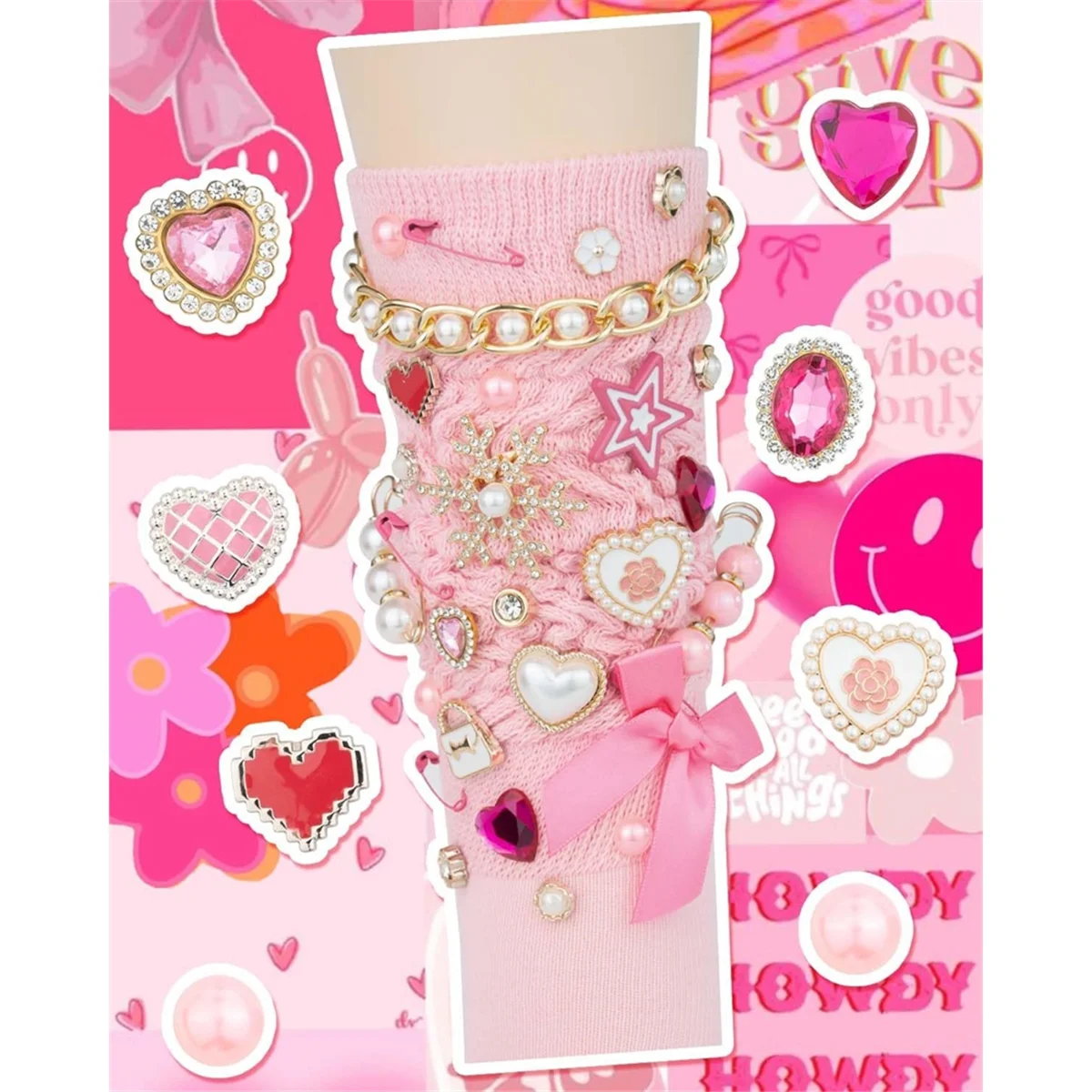 ABGV 87 قطعة مجموعة سحر الجوارب غير المرغوب فيها، دبابيس ودبابيس للنساء، سحر الأحذية مع الأقواس، مجموعة أحذية رياضية ذاتية الصنع مع سلاسل أحجار الراين