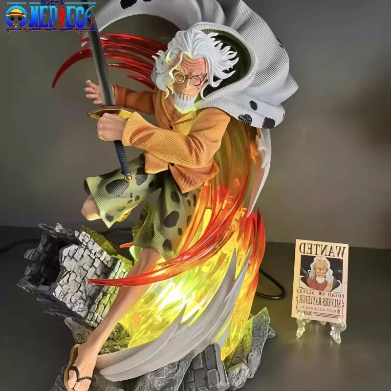 

New One Piece Anime Figure Silvers Rayleigh Figures 34cm Pvc Gk Figurine Model Doll Ornament Collection Room Decora Toys Gifts