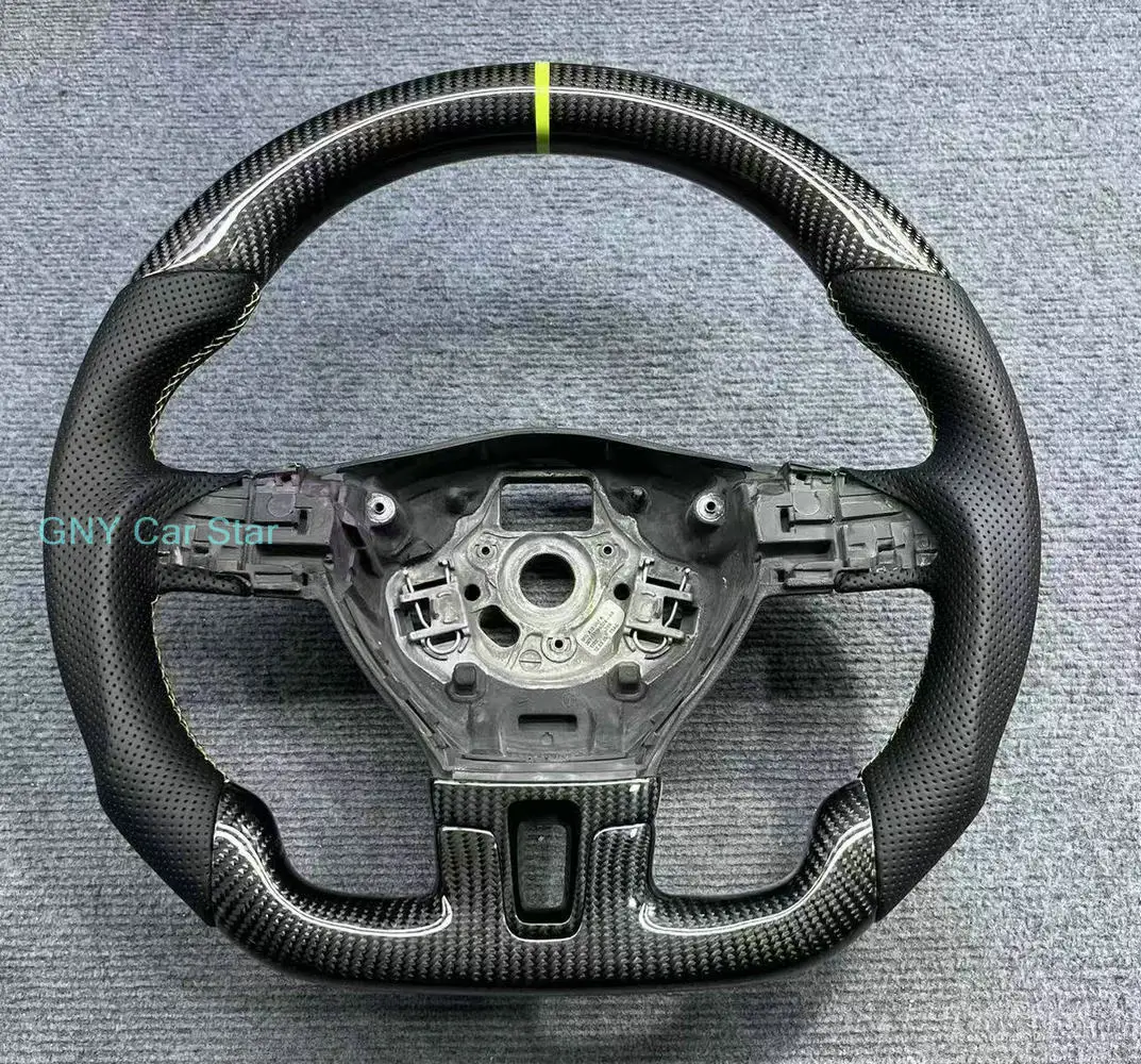 100% koolstofvezel lederen stuurwiel voor VW Volkswagen Golf 6 MK6 Passat B7 CC