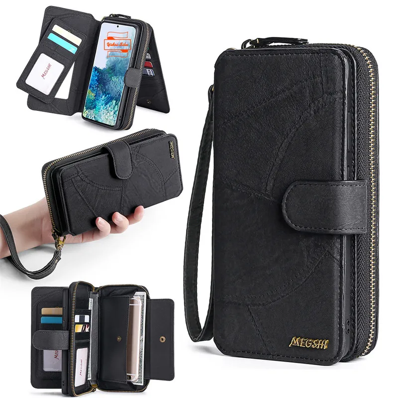 3 in 1 Detachable Wallet Flip Leather Phone Case For Samsung Galaxy S25 Edge S24 S26 Ultra S23 FE S22 S21 S20 Plus Wallet Etui