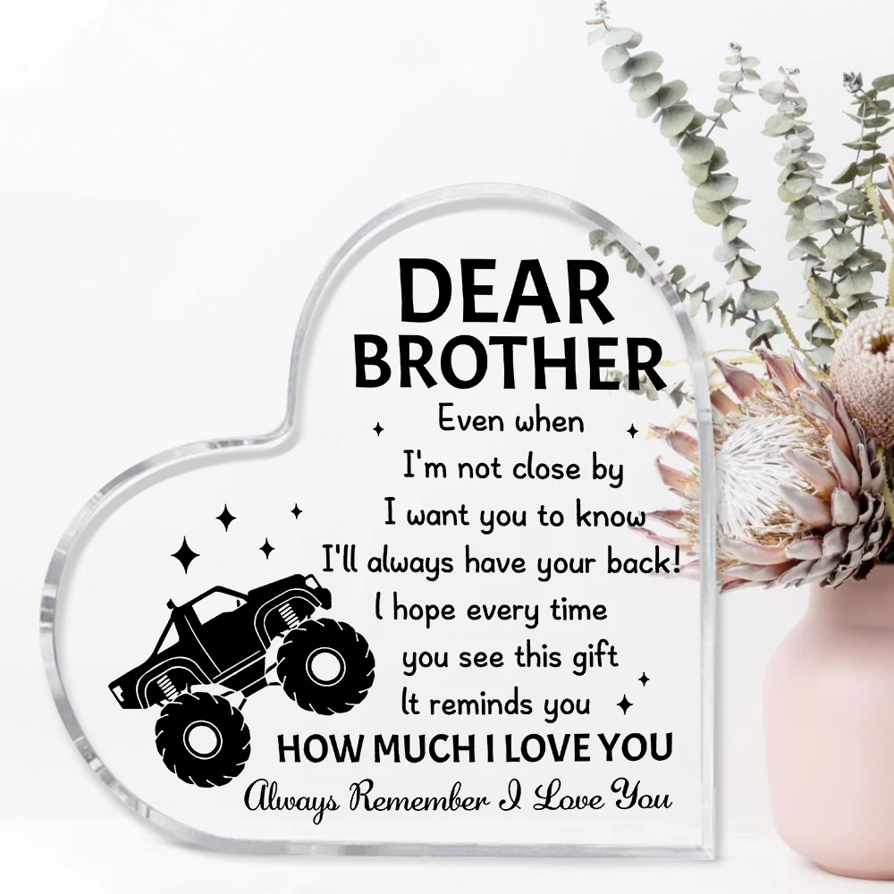 تذكار أكريليك من Cherished Brother - هدية مثالية من الأخت لأعياد الميلاد وعيد الأب وعيد الحب وعيد الميلاد #4