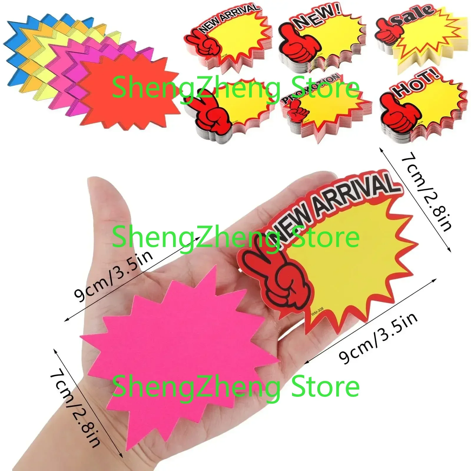 600 Pieces Starburst Signs Fluorescent Signs Starburst Signs for  Product price tags supermarket fruit promotion advertisements